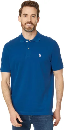 Vista 42 de Polo de piqué de algodón sólido para hombre con pequeño Pony Gris jaspeado