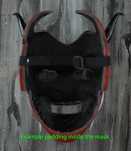 Vista 6 de Máscara de Airsoft Samurai Assassin Demon Oni BB Gun Halloween Cosplay malvado DA07