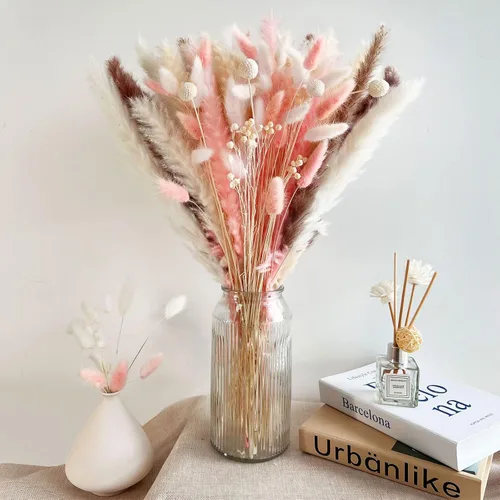 Vista 10 de Total de 3 hojas de palma secas, decoración de hierba seca de las pampas, lanzas de palma secas de 17 pulgadas para arreglos florales, decoración