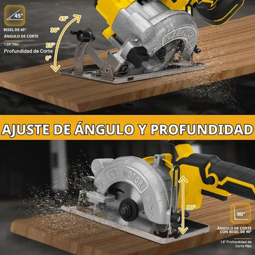 Vista 3 de Sierra circular inalámbrica de 5 pulgadas para batería Dewalt 20V Max, sin