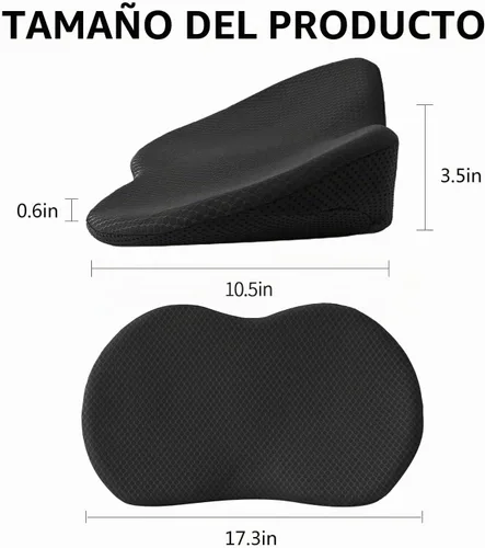 Vista 7 de Cojín de asiento de automóvil, almohadilla de asiento de espuma viscoelástica para ciática y alivio del dolor de espalda baja, cojín de asiento