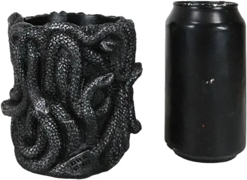 Vista 4 de Ebros Gift Mitología griega Gorgona gótica hermanas diosa medusa con serpientes salvajes pelo y rojo sangre gema cabeza adorno papelería lápiz