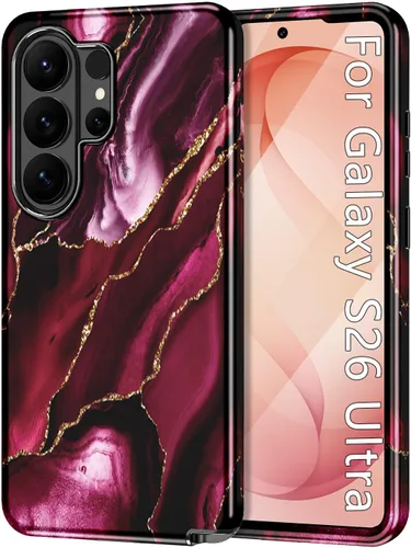 Vista 42 de Btscase para Samsung Galaxy S25, [Probado contra caídas de grado militar] Funda protectora de diseño de patrón de mármol, resistente, delgada