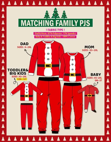 Vista 23 de VAENAIT BABY Infant Toddler Kids Adult Couple Family Matching Women Men Christmas Pjs Xmas Holiday Buffalo Plaid Pajama Set