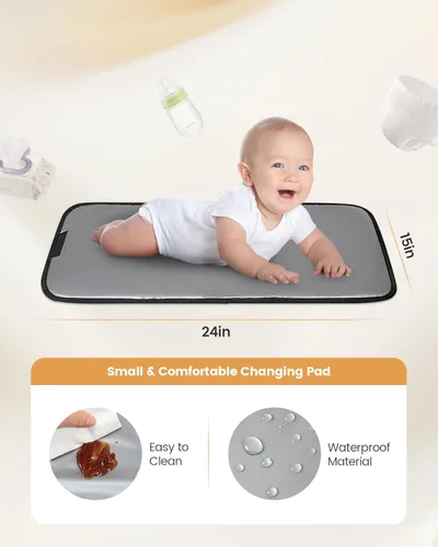 Vista 6 de LOVEVOOK Mochila pequeña para pañales, mini bolsa de bebé para niña o niño con cambiador, mochila para pañales para mamá y papá con hebillas