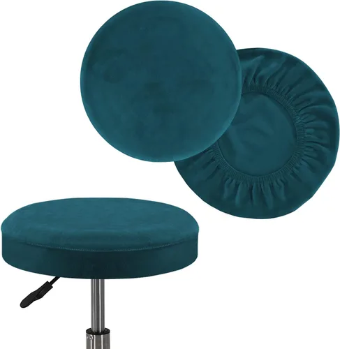 Vista 14 de Turquoize Paquete de 2 Fundas para Taburetes de Bar Fundas Redondas para Taburetes con Bandas Elásticas Fundas de Asiento de Taburete de Bar Funda