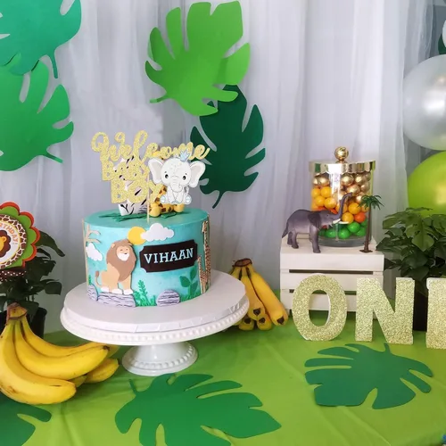 Vista 5 de Gyufise 1 pieza de decoración de pastel de bebé con purpurina dorada para baby shower, elefante para pasteles, decoración para recién nacidos