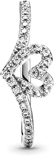Vista 4 de PANDORA Jewelry - Anillo brillante de plata de ley con circonita cúbica, talla 9, Metal precioso., Zirconia cúbica