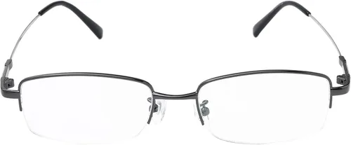 Vista 3 de Gafas de miopía para computadora de medio marco, bloqueo de luz azul, lentes de distancia con filtro de luz azul, gafas para miopía Gris