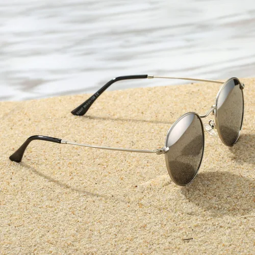 Vista 4 de Pro Acme Gafas de sol polarizadas de metal redondas pequeñas para mujer, estilo retro