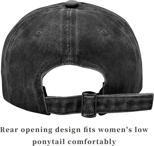 Vista 5 de Gorra de béisbol unisex vintage lavada, estilo retro, ajustable, para papá, para hombres y mujeres