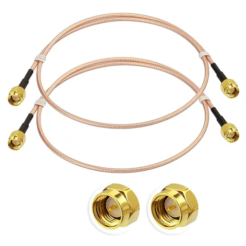 Vista 6 de Superbat Cable coaxial SMA – SMA macho a conector macho SMA – Puente de cable coaxial RG316 de 6 pulgadas para antena WiFi 3G 4G LTE router RTL SDR