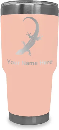 Vista 19 de LaserGram 20oz Vacuum Insulated Tumbler Mug, Gecko, Personalized Engraving Included (Black)