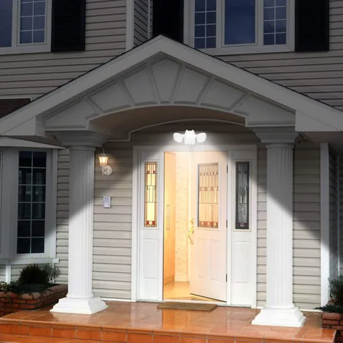 Vista 4 de HONWELL Luz con sensor de movimiento para exteriores, funciona con pilas, luz de inundación de seguridad exterior, inalámbrica, IP65, impermeable