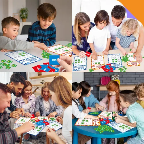 Vista 7 de Juego de Bingo de Palabras de Reconocimiento Visual, 144 Palabras de Reconocimiento Visual Aprende a Leer Nivel 1 y Nivel 2 Juego de Mesa de Bingo