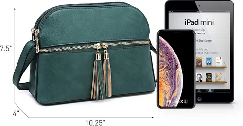 Vista 4 de Dasein - Bolso de hombro para mujer con cremallera y múltiples bolsillos