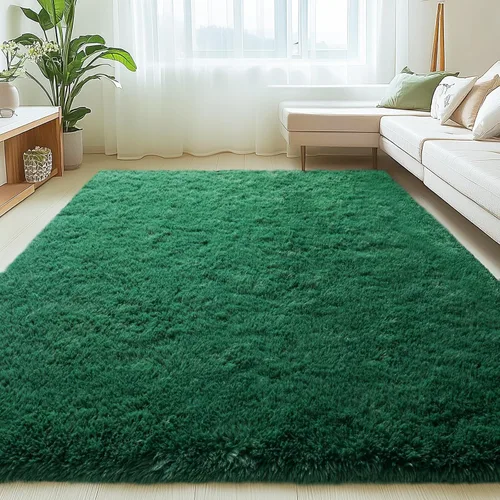Vista 91 de Mugorn - Alfombras suaves y esponjosas de 2 x 3 pies para el hogar, alfombra pequeña con 4 mallas antideslizantes, color negro, 2 x 3 pies