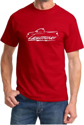 Vista 6 de 1999-04 Ford SVT Lightning F150 Truck Classic Outline Design Camiseta Negro