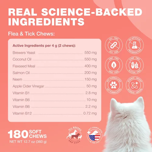 Vista 5 de Masticables para pulgas y garrapatas para perros - Prevención oral masticable de pulgas y garrapatas para perros Masticables de apoyo a pulgas