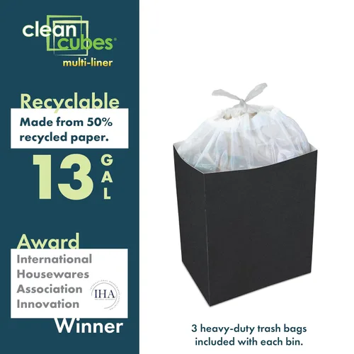 Vista 4 de Clean Cubes Botes de basura emergentes multirevestimiento de 13 galones