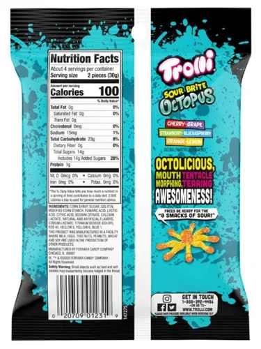 Vista 2 de Trolli Sour Brite Crawlers (bolsas de 4 onzas) (paquete de 3)