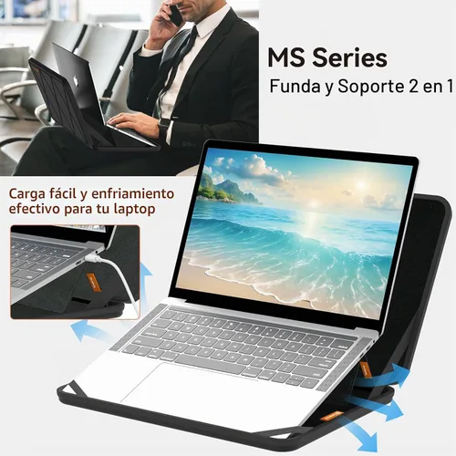 Vista 3 de Smatree MS63T - Funda rígida con soporte para Apple MacBook Air 2017 de 13,3 pulgadas