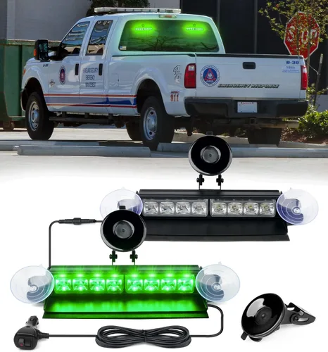 Vista 13 de Xprite Luces Estroboscópicas de Emergencia Ámbar para Tablero, Luz Intermitente Interior del Parabrisas con Ventosas para Camiones de Construcción
