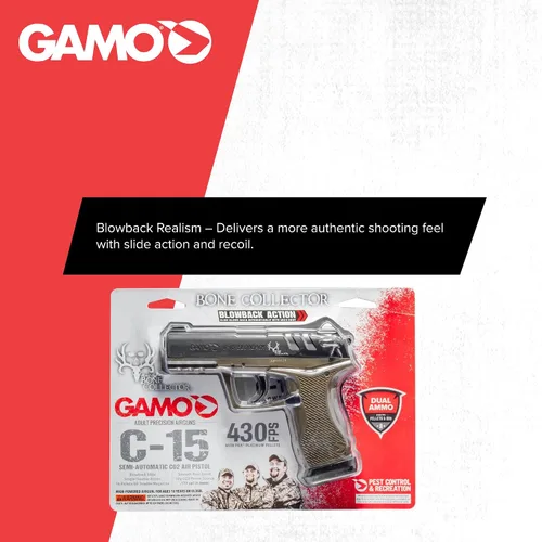 Vista 5 de Gamo Bone Collector C-15 Blowback CO2 Air Pistol
