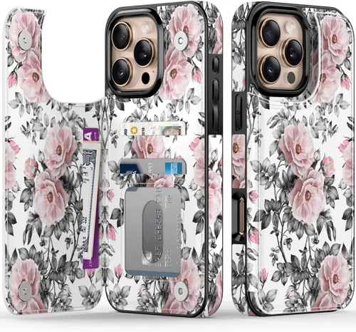 Vista 50 de LETO para iPhone 15 Pro Funda tipo cartera - Tapa tipo folio con patada - Diseños de moda - Tarjetero - Funda protectora para mujeres y niñas - 6.1
