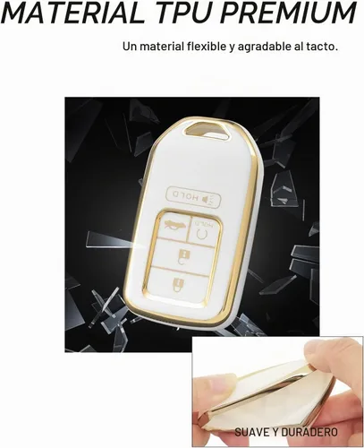 Vista 5 de Funda para llavero Honda compatible con Accord Civic CRV Pilot Odyssey 5 botones, carcasa de TPU suave para llaves