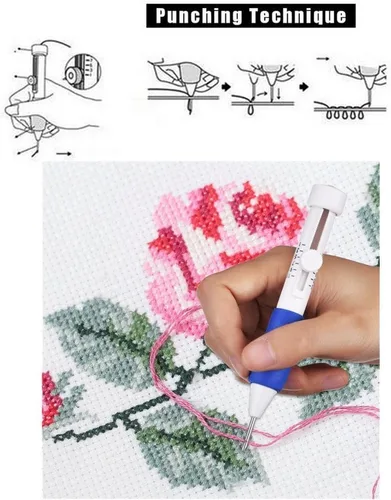 Vista 7 de Islmlisa Juego de bolígrafos de bordado mágico: agujas de punzón para coser bricolaje
