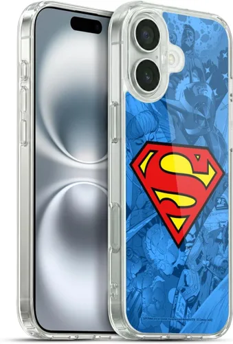 Vista 117 de Head Case Designs Funda de gel con licencia oficial de Superman DC Comics Collage Comicbook Art [protección de grado militar] compatible con Apple