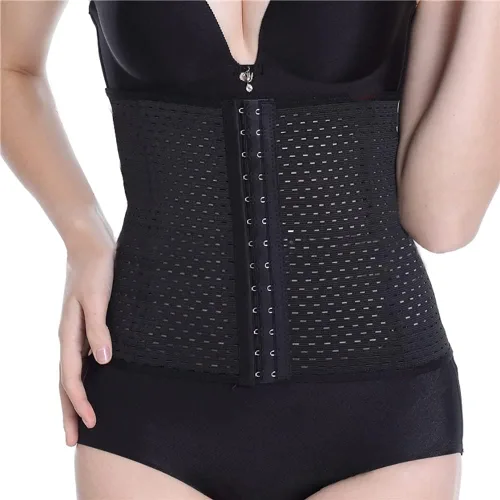 Vista 3 de Surakey Entrenador de cintura para mujer, faja transpirable, faja reductora de cintura para entrenamiento, reloj de arena, moldeador de cuerpo