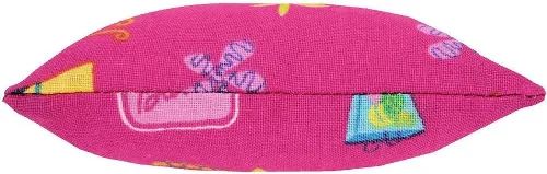 Vista 2 de Almohada de hada de dientes con bolsillo, rosa, tela con estampado de playa Barbie para niñas