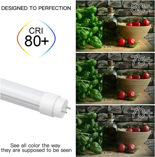 Vista 7 de Sugo Bombillas LED Alpha T8 T10 T12 lente transparente o esmerilada de 4 pies 18 W 6000K-6500K blanco frío brillante de doble extremo de repuesto