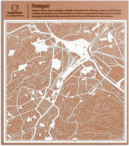 Vista 124 de O3 Design Studio Aberdeen - Mapa de papel cortado en papel blanco de 12 x 12 pulgadas