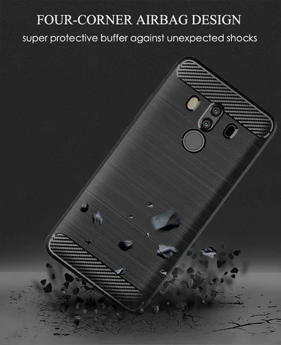 Vista 4 de Asuwish Funda de teléfono para Huawei Mate 10 Pro con protector de pantalla de vidrio templado y accesorios de celda de silicona suave delgada Azul