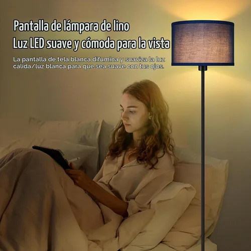 Vista 4 de Lámpara de pie BoostArea azul, lámpara de pie, lámparas de pie pequeñas para sala de estar, lámpara LED alta simple con pantalla, interruptor de pie
