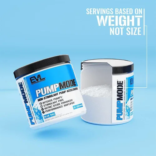 Vista 5 de EVL PumpMode Suplemento de Óxido Nítrico - Potenciador de Óxido Nítrico Bomba Polvo Pre-Entreno con Glicerol y Betaína para Recuperación Muscular