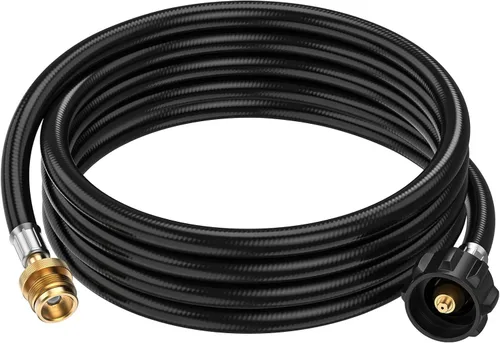 Vista 8 de Adaptador de Manguera de Propano GasXpert de 1 Libra a 20 Libras, Manguera de Tanque de Propano de 4 Pies Compatible con Barbacoa
