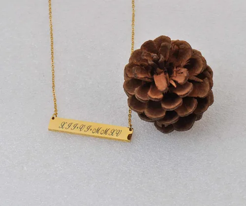 Vista 4 de Aoloshow Collar de barra de coordenadas de ubicación personalizada, regalo para mamá