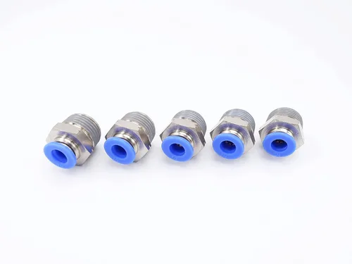 Vista 44 de Conexión de conexión de 1/2" OD x 1/2" macho NPT rosca, línea de agua recta macho neumática, conectores de empuje rápido (paquete de 4)