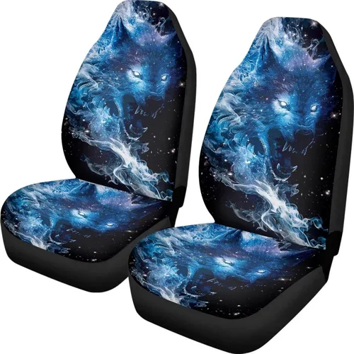 Vista 24 de ELEQIN 250 fundas de asiento delantero de automóvil con bandera patriótica estadounidense, paquete de 2 protectores de asiento de poliéster suaves