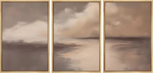Vista 130 de SIGNWIN Lienzo enmarcado para pared, juego de arte de campos pastorales, flores silvestres, campo rústico, paisaje, floral, ilustraciones modernas