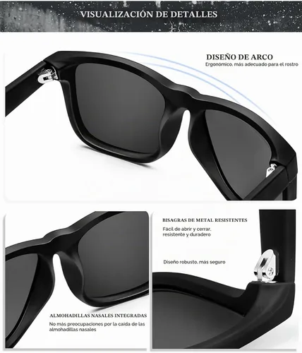 Vista 4 de KALIYADI Sunglasses Men Polarized Sun glasses for Mens Womens Classic Matte Black Frame UV Protection 3pack negro + negro + amarillo + amarillo