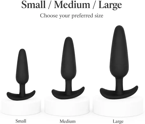 Vista 6 de Enchufe anal de entrenamiento anal, 3 juguetes sexuales de silicona para adultos, kit de juguetes sexuales anales para parejas principiantes
