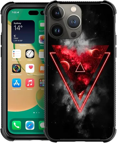 Vista 93 de CARLOCA Funda compatible con iPhone 15, increíble patrón de luz espacial nebulosa para niñas y niños, ultra protección, a prueba de golpes