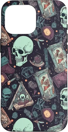 Vista 19 de Eerie Tarot Cards and Crystals Pattern Scary Cute Halloween Case for iPhone 17