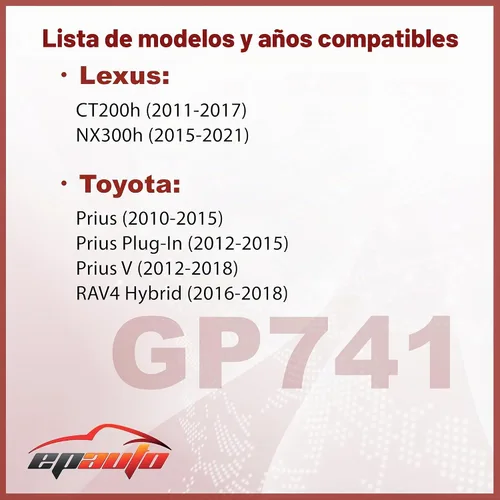 Vista 2 de EPAuto GP741 (CA10741) filtro de aire de repuesto para motor de panel rígido de protección para Lexus y Toyota para CT200h (modelos 2011 a 2016)