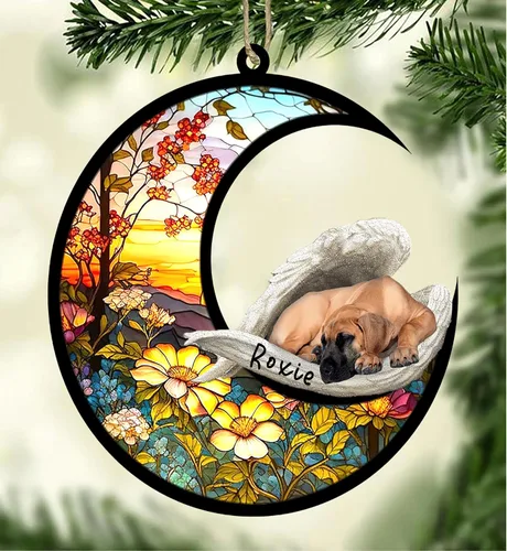Vista 55 de Atrapasoles conmemorativo personalizado para perros, adorno navideño de Airedale Terrier, recuerdo por pérdida de mascota, regalos conmemorativos